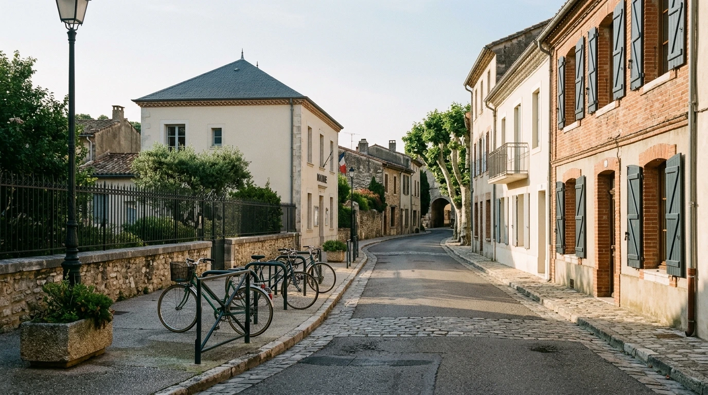 Rue résidentielle de Nevers desservant plusieurs équipements de quartier