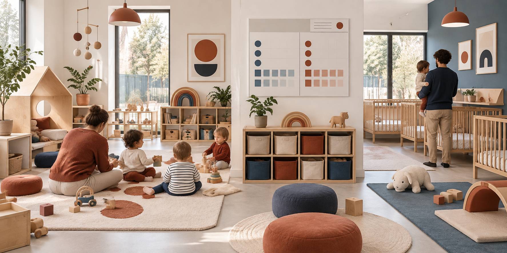 Illustration éditoriale du sujet : Micro-crèche ou crèche municipale à Nevers : ce qui change